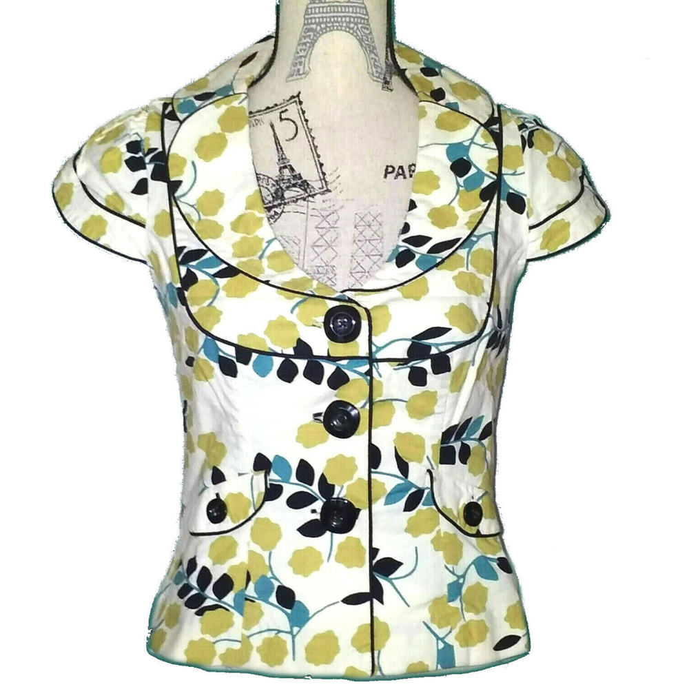 MOSSIMO WOMEN'S FLORAL BUTTON DOWN TOP~ SZ SMALL